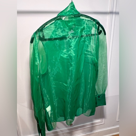 GREEN MESH BLOUSE // ZARA // size medium 💚 - Picture 4 of 6